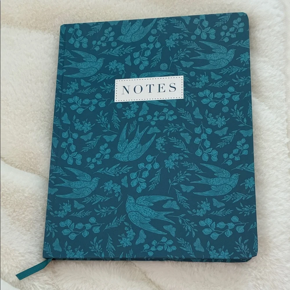 Blue Floral Notebook Notes Journal  and Pink Notepad Set Bundle - Picture 2 of 5